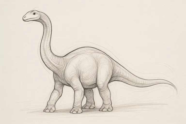 Anatomie en verhoudingen van een langnek dino