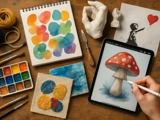 Kunstideeën voor thuis: speelse technieken die je creativiteit laten stromen