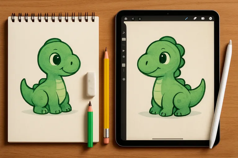 Wat heb je nodig om een baby dino te tekenen